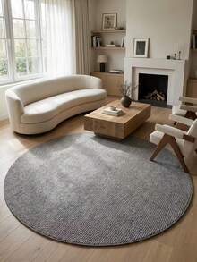 1pc, Washable Non-Slip Beige Pineapple Circle Decorative Rug, Faux Sisal Woven, 3D Textured Full Body, Non-Slip Wear-Resistant Machine Washable, Stain-Resistant Waterproof Dust-Resistant Surface, Easy To Clean, Minimalist Wabi-Sabi Style, Especially Suitable For Pet Families, Suitable For Indoor And Outdoor, Living Room, Bedroom, Entryway, Dining Room, Kitchen, Balcony And Other Living Scenes, All Season, Carpet, Rug, Carpet Living Room, Kitchen Mat, Carpet For Bedroom, Bathroom Mat, Rug Bedroom, Room Decor, Rugs For Living Room, Kitchen Rug, - Light Grey - View 2