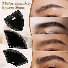 3 PiecesEyebrow Ruler And Micro Tattoo Drawing Set, Quick Eyebrow Design - Reusable Drawing Guide For Men And Women - Multicolor - View 2
