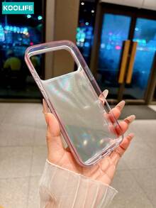 Koolife 粉色亮片手機殼，非對稱漸層波浪圖案，PC+TPU 防震材質，亮面飾面，保護大鏡頭窗，耐刮損，適用於 Apple 17/17 Pro/17 Pro Max/16/15/14/13 機型 - 粉色 - 查看 7