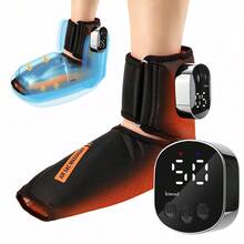 Hailicare Foot Airbag Massager, 3-Level Heating (40-45-50℃), 3 Massage Modes & 3 Adjustable Intensity Levels, 15-Minute Timer, LED Digital Display, 2000mAh Rechargeable Battery, Type-C Charging, Relaxes Feet & Ankles, Ideal Holiday Gift - Black - View 1
