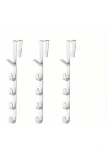 1pc Door Mounted Hanging Rack, Clothes Hanger, Plastic Home Storage & Organization Hook For Bags And Apparel - Multicolor - View 15