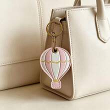 Hot Air Balloon PVC Leather Pendant Access Card Holder AirTag Protective Case Bag Car Keychain Gift - Multicolor - View 7