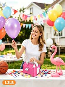 1pc Portable Electric Balloon Inflator, 220V-240V 400W Electric Balloon Air Pump, Suitable For Party Balloon Decoration - EU C Type Plug(220-240V) - View 6