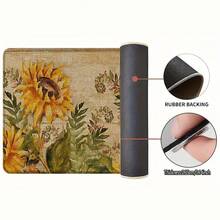 1pc, Home Decor, Sunflower Pattern Print, Linen Kitchen Rug, Kitchen Mat, Floor Mat, Bathroom Mat, Door Mat, 3D Print Rectangular, Suitable For Living Room, Bedroom, Hallway, Bathroom, Laundry Room - Polyester Carpet, Suitable For Indoor And Outdoor Home Decor - Multicolor - View 8