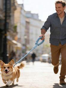 1 pieza Correa para perro antideslizante de color dopamina, mango suave y engrosado, cuerda trenzada de nailon fuerte y duradera, correa de entrenamiento cómoda, adecuada para perros pequeños, medianos y grandes para senderismo al aire libre, antitiro, antiescape, antipuerta para paseos al aire libre - Multicolor - Ver 5