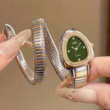 gedi 1 buah Jam Tangan Gelang Wanita Berbentuk Ular, Jam Tangan Quartz Merek Ternama - Hitam - View 15