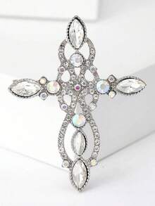 1pc Fashion High-End Luxury Cross Brooch, Premium Creative Versatile Unisex Clothing Accessory Pin Corsage - Cross Brooch - View 4