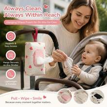 1pc Cute Car Tissue Box Holder Hanging Cartoon Car Seat Back Tissue Bag Stroller Wet Wipe Storage Bag - Multicolor - View 1