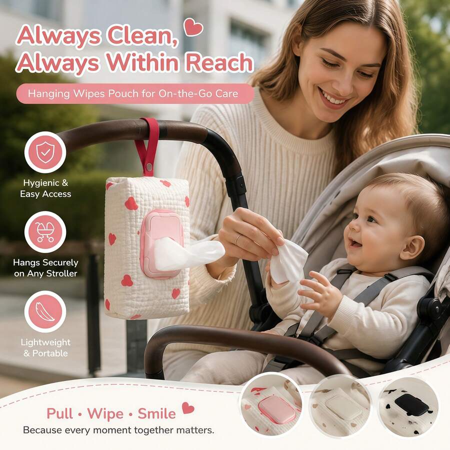 1pc Cute Car Tissue Box Holder Hanging Cartoon Car Seat Back Tissue Bag Stroller Wet Wipe Storage Bag - Multicolor - View 1