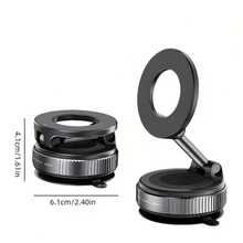 Soporte para teléfono de coche plegable 360°, montura magnética para salpicadero con base de succión al vacío, soporte de navegación ajustable compatible con iPhone y dispositivos MagSafe, accesorio compacto para coche - 1 pieza - Ver 5