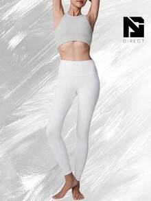 High-Waist Airbrush Legging - White - View 3