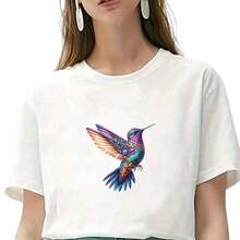 1/2/3PCS Colorful Gemstone Hummingbird Heat Transfer, Gradient Rhinestone Hummingbird Pattern Heat Transfer, Vinyl Print, Heat Transfer Sticker, Iron-On Transfer Sticker Decal - Suitable For Pillows, DIY, Backpacks, T-Shirts, Canvas Bags, Hoodies, Jeans, T-Shirts, Clothing, Sewing Supplies - Multicolor - View 6