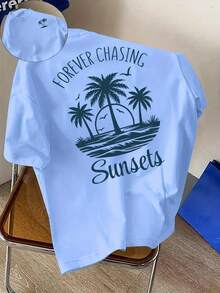 Camiseta de hombre moderna FOREVER CHASING con estampado Sunaeta de doble cara, cómoda, suave y de corte regular. - Negro - Ver 8