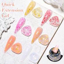 FOUR LILY 10ml Gold Foil Quick Build Gel - Shiny Fast Nail Extension, Soak-Off UV/LED Nail Gel, Suitable For DIY And Salon Manicure - Multicolor - View 2