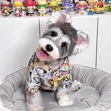 Pet Cartoon Colorful Pattern INS Style Home Wear Pet Pajamas Japanese Style Cute Casual Breathable - Baby Blue - View 1