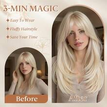 HEYPINK Women's V-Shaped Clip-In Hair Extension 18 Inch Single Piece Synthetic Straight Hair 5 Clips Full Hair Piece Dark Chocolate, Halloween - Dark Brown - View 6