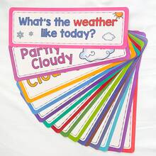 Lachilly 8/16pcs Weather, Day Of The Week, Month And Season Learning Cards Set, Montessori Children Education Flash Cards, Classroom Wall Decor Teaching Supplies - Multicolor - View 11