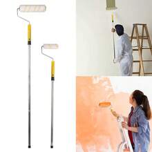 Paint Roller Set With Extension Pole – Complete Kit Includes Roller Sleeves, Tray & Brushes For Wall & Ceiling Painting (UK) - A - View 6