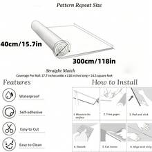 Brodark 1捲 40*300/1000cm 自黏式亮面奢華金大理石瓷磚牆貼,泡棉撕貼式大理石牆貼 - 防水、防潮、易撕牆貼,適用於居家、廚房、浴室、背景牆、辦公室、商店裝飾等,無縫邊緣精準拼接,牆面覆蓋,公寓裝飾,廚房翻新,家居裝飾材料,懸掛裝飾瓷磚 - 40*300cm/15.7*118in - 查看 7