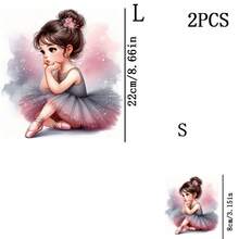 1/2/3PCS Stiker Transfer Panas Pola Gadis Balet DIY Tempel Setrika Aplikasi Plastik Tahan Lama untuk Membuat Kaos Dekorasi Bantal Aneka Warna Stiker DIY yang Dapat Dicuci untuk Ransel Bantal Lempar Celana Sarung Sofa Tahan Air Tahan Pudar - Beraneka warna - View 3