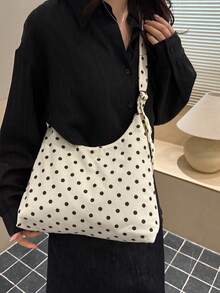 Women's Solid Color PU Leather Fashion Large Capacity Daily Shoulder Bag - White - View 2
