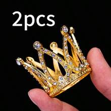 1/2/3pcs Mini Metal Crown Cake Toppers, Gold & Silver Princess Crown Cupcake Toppers For Birthday, Wedding, Bridal Shower & Royal Theme Party - Multicolor - View 15