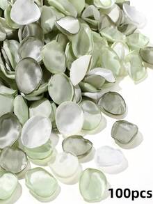 50/100/300/500/1000pcs Silk Rose Petals, Wedding Flower Petals, Mixed Green Petals, Artificial Rose Petals, Proposal Basket, Aisle, Bridal Shower, Table Decor - Green Combination - View 9