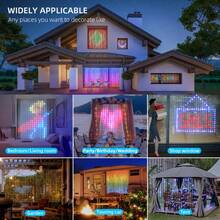 LED Smart Curtain Light String, IP44 Waterproof, Smart Curtain Lights With App Remote Control, DIY Dynamic Animations And Text Effects, Perfect For Valentine's Day, Christmas, Garden Decorations, Father's Day, Outdoor And Bedroom Decor-The Perfect Gi - 9.9FT/400LED - 查看 9