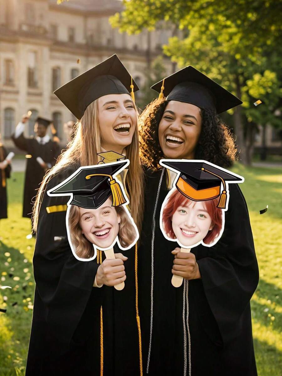 Papan Tanda Genggam yang Dapat Disesuaikan, Kustomisasi Foto yang Dipersonalisasi, Potongan Kertas Kepala Besar yang Dipersonalisasi, Cocok untuk Dekorasi Wisuda, Prom, Kelas, Properti Foto Hadiah Wisuda - MultiWarna - View 1
