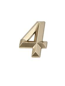 1pc 3D Matte ABS Digital Indicator Sign, Modern Style Pale Gold Geometric Shape, Self-Adhesive Back, No Drilling Required, Sun-Proof And Waterproof, Suitable For Office Doors, Conference Rooms, Office Buildings - House Number - View 20
