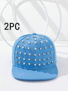1pc New Rivet Design Fashion Versatile Baseball Cap, Sparkling Fabric Rhinestone Decor, Party Wear,Summer,Beach,Hat - Multicolor - View 31