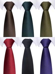 1 Peça Gravata Masculina de Cor Sólida com 8CM de Largura, Adequada para Combinar com Camisas e Ternos, Ideal para o Ambiente de Trabalho, Entrevistas de Emprego, Reuniões Formais - Cores misturadas - Visão 3