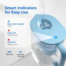 Waterdrop Lucid Water Filter Pitcher With 1*90-Day Filter, 3.5L, Reduces Fluoride, Chlorine And More, NSF Certified (Replacement Filter: WD-PF-01A Plus) - Blue - View 8