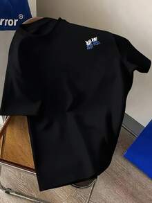 Camiseta de manga corta para hombre, estilo graffiti, estampado de doble cara, cuello redondo, informal, deportiva, a la moda, holgada, para estudiantes y adolescentes, marca Mr.. - Blanco - Ver 9