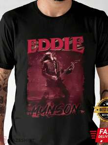 suave y cómodo, adecuado para uso casual y deportivo, coleccionable, cuello redondo, corte regular, perfecto para el verano.Camiseta unisex de verano casual de manga corta con estampado LYG6 - Negro - Ver 1
