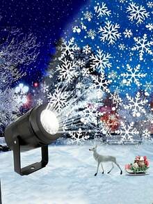 Snowflake Projector Light/Halloween Projector Light - USB Powered Winter Wonderland Lighting, Suitable For Home, Wedding And Party, Presents Falling Snow Effect, Holiday Projection Laser Stage Light/Christmas Decoration - 彩色 - 查看 2