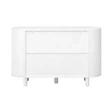 Modern Sideboard With Multifunctional Storage Space For The Entryway, Sideboard With Refrigerator-Style Doors And Adjustable Feet, Ideal For An Entryway, Hallway Or Living Room (White) - White - View 9