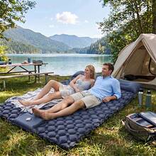 1pc Double Inflatable Sleeping Pad, Ultra-Light Fast Inflation Air Mattress, Camping Inflatable Sleeping Pad, Hiking Climbing Camping Inflatable Sleeping Pad, Outdoor Extra Large Double Bed - Multicolor - View 2