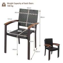 [Free Shipping] Set Of 4 Outdoor Patio PE Rattan Dining Chairs With Powder-Coated Steel Frame-XY421431 - FXCCFR2FJ3FUO0 - View 4