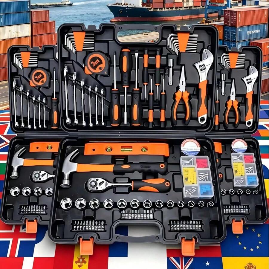 115pcs Multi-Function Car Repair Tool Set, Ratchet Socket Wrench Combination, Automotive Maintenance Home Hardware Tool Box, Industrial Grade - Repair Tool Kit - View 1
