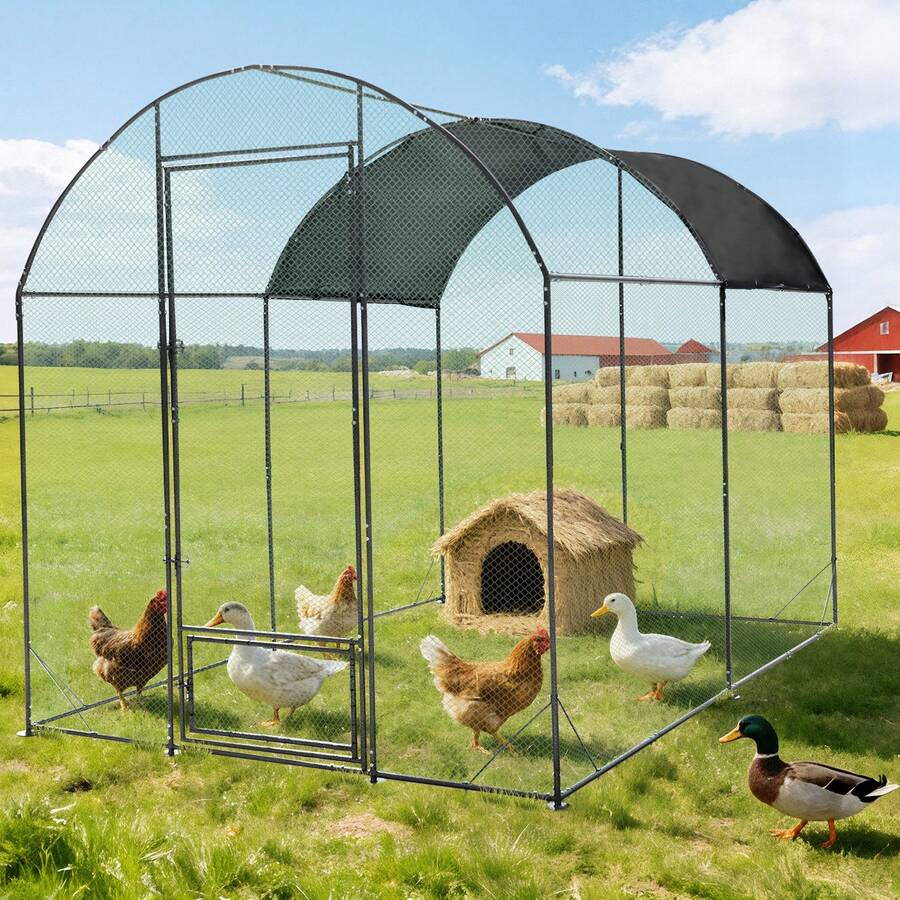 BingoPaw Large Metal Chicken Run Coop Walk-In Poultry Duck Pen Garden With Waterproof Cover - View 1