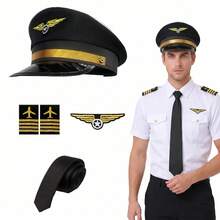 Vintage Cosplay Captain Themed Costume Accessories Set, Perfect Gift For Party Gatherings, Holiday Celebrations, Carnivals, Suitable For Cosplay Enthusiasts Party Gatherings - Multicolor - View 1