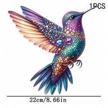 1/2/3PCS Colorful Gemstone Hummingbird Heat Transfer, Gradient Rhinestone Hummingbird Pattern Heat Transfer, Vinyl Print, Heat Transfer Sticker, Iron-On Transfer Sticker Decal - Suitable For Pillows, DIY, Backpacks, T-Shirts, Canvas Bags, Hoodies, Jeans, T-Shirts, Clothing, Sewing Supplies - Multicolor - View 3
