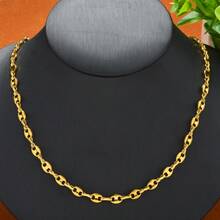 Kalung Hidung Babi Stainless Steel Berlapis Emas 18K untuk Pria, Perhiasan Modis dan Serbaguna - Emas - View 4