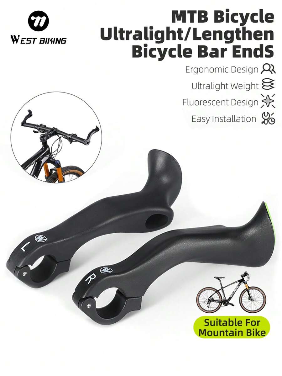 WEST BIKING 1 Pair Bike Handlebar Auxiliary Grips For Mountain Bike Ideal For Daily Commute Off Road Racing And Long Distance Riding - Multicolor - View 1