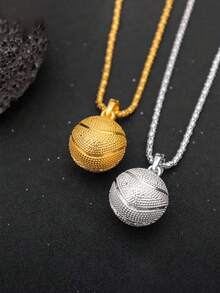 Hip Hop Basketball Ball Football Lover Pendant Necklace Punk Basketball Memorial Necklace For Boys And Girls Birthday Gift - Multicolor - View 3