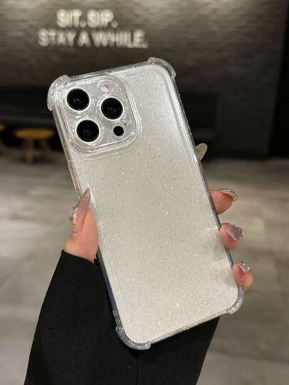 透明亮面 TPU 手機殼，四角防震防刮閃粉外殼，適用於 iPhone 17 16 15 14 13 Pro Max 12 Pro Max 11，多款節日禮物