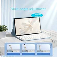 TenYide 適用於 HonorPad X8/X9 11"/X8A/8 12"/9/7/X8 PRO Mate Pad 10.4"/Pro 11"/11.5S"/11.5"/SE 10.4"/SE 11"/T10/11"/T10s/ Galaxy Tab 系列/ Pad 系列/ IdeaTab 系列/ Xiaoxin Pad 系列平板電腦的鍵盤保護殼，支援鍵盤功能，支援折疊功能，配備專用 M - 淺藍色 - 查看 3