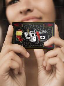 1pc Magician Ace Of Spades Credit Card Sticker Privacy Protection Card Skin, Rose Skull Poker Card Birthday Gift PVC Material Anti-Fingerprint Anti-Scratch Wear-Resistant Card Sleeve, Suitable For Men, Women, Couples, Small Chip Cards, Bank Cards, Credit Cards, Transit Cards, Student Campus Cards Personalized DIY - Type a - View 5