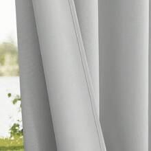 FLYINGCURTAINS 1pc Indoor/Outdoor Waterproof Curtain Panel - Insulated, UV Protection & Blackout, Grommet Top, Suitable For Patio, Gazebo, Porch, Sold Individually (Multiple Colors And Sizes Available) - white ash - View 7
